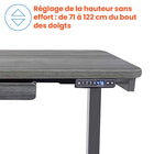 Motionwise - Bureau de la série M2 48 po de largeur, Motionwise - Bureau électrique assis-debout avec double moteurs et tiroir coulissant - Gris Rustique-Plateau en bois durable de 1 po : Fabriqué en bois (panneau de particules) avec une épaisseur de 1 po, garantissant une durabilité à long terme et une esthétique élégante pour votre espace de travail.