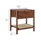 Modway - Oswin 1-Tiroir Bois Table de chevet, Noyer-Un tiroir à extension complète