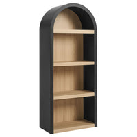 Modway - Caleb 4e Étagère Arqué Vitrine - Noir-Cadre voûté