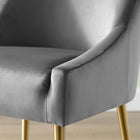 Modway - Discern Velours Performance Rembourré Chaise à manger - Gris-Sellerie en velours en polyester