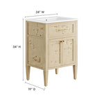 Modway - Elysian 24" Vanette de salle de bain - Burl blanc-Bassin d’évier en céramique