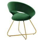 Modway - Nouvelle Performance Velvet Chaise à manger Ensemble de 2 - Émeraude d’or-Capacité de poids de la chaise : 331 lb.