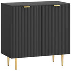 HOMCOM - Buffet 31,5 po L - noir-Grand meuble à 2 niveaux pour ranger les accessoires et ustensiles du quotidien 