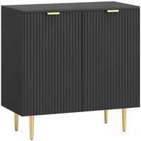 HOMCOM - Buffet 31,5 po L - noir-Grand meuble à 2 niveaux pour ranger les accessoires et ustensiles du quotidien 
