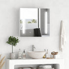 Kleankin - Armoire à pharmacie à éclairage DEL avec miroir tactile intelligent - blanc-Miroir extérieur pour une meilleure préparation au maquillage du matin ou au rasage 