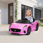 Qaba - Voiture électrique Maserati Gran Turismo 12V sous licence pour enfants - rose-Doubles moteurs 12V offrant des vitesses sûres et stables pour les enfants 