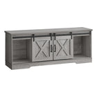 Monarch Specialties - 2747 Meuble Tv - 60 po L/Gris Avec 2 Portes Coulissantes-Meuble TV de 60 pouces de style ferme moderne avec rangement ouvert et fermé dans un fini faux bois gris