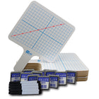 Flipside Products Lot de 12 tablettes graphiques rectangulaires effaçables à sec double face, stylos et gommes-Idéal pour s'exercer au dessin graphique