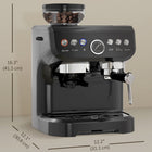 HOMCOM - Machine à espresso 15 bars avec mousseur à lait - noir-Pré-chauffage rapide de 85 à 90 secondes pour une préparation plus rapide et une richesse aromatique parfaite