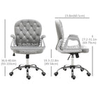 Vinsetto - Chaise de bureau à domicile réglable avec dossier capitonné à boutons-Siège pivotant à 360 degrés pour une mobilité aisée et une exécution optimale des tâches