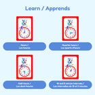 Paquet de cartes pour Apprendre à lire l’heure-Améliore la vitesse et la confiance avec la pratique