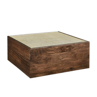 Modway - Truett Square Rotin de bois Table basse - Noyer-Construction en bois massif