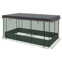Outsunny - Jardinière surélevée galvanisée 7,5 pi x 3,6 pi avec couverture-Bac de culture surélevé avec filet de protection pour plantes et toile d'ombrage 