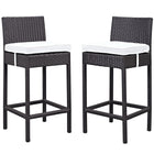 Modway - Lift Terrasse extérieure Tabouret de bar - Espresso Blanc - Ensemble de 2-Pour divertir ou pour un usage quotidien