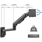 Mount-It! - Support mural robuste pour moniteur avec bras à ressort à gaz, compatible avec les moniteurs ultra-larges jusqu'à 49 pouces-Tailles d'écran recommandées : 17 à 49 pouces