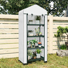 Outsunny - Serre portable 27 po L x 20 po l x 65 po H avec 4 étagères et roulettes, blanc-4 niveaux à l'intérieur pour un placement pratique des plantes
