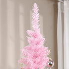 HOMCOM - Sapin de Noël artificiel 7' mince - décoration de fête - rose-Couleur : rose 