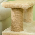 PawHut - Escalier pour chat à hauteur réglable avec poteau à griffer pour canapé - beige-Comprend une balle suspendue pour plus d’amusement 