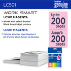 Brother - LC501MS Cartouche d’encre magenta authentique à rendement standard-Les cartouches d’encre magenta à rendement standard LC501MS authentiques de Brother offrent des résultats fiables et constants
