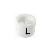 Eddie's Hang-Up Display - Marqueurs de taille mini pour cintres - Sizer blanc avec impression noire - Large (L)- Paquet de 100-Repères de taille pour les cintres