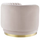 Modway - Embrace Touffe Performance Velvet Chaise pivotante - Or Rose-Socle pivotant en métal doré