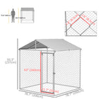 PawHut - Chenil couvert pour chiens 6,6 pi L x 6,6 pi l x 7,8 pi H pour petits et moyens chiens-Acier galvanisé robuste 