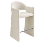 Modway - Talia 41 pouces Cuir végane Tabouret de bar - Albâtre-Velours de performance résistant aux taches