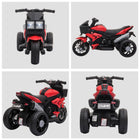 Aosom - moto électrique pour enfants 6v avec musique, jouet à conduire - rouge-Moto à pédales, la vitesse peut atteindre un maximum de 3 km/h 