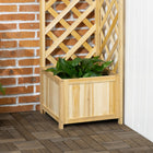 Outsunny - jardin surélevé avec treillis pour plantes grimpantes - 16 po L x 16 po l x 57 po H - naturel-Pré-peint avec une peinture à base d'eau

