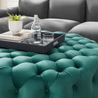 Modway - Amour Gros rond à boutons touffés Performance Velvet Ottoman - Sarcelle-Tissu résistant aux taches durable