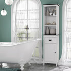 Kleankin - Armoire haute de salle de bain autoportante avec tiroir - blanc-Couleur : Blanc 