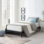 Modway - Lodge Bois Cadre de lit à plateforme jumelée, Gris-Fond de teint solide pour matelas