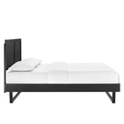 Modway - Marlee Bois Plate-lit complet avec cadre angulaire, Noir-Rubberwood Legs