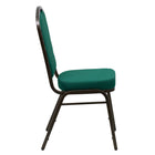 Flash Furniture – Chaise banquet empilable Hercules dossier couronne siège 2,5 po, vert, cadre filons dorés, 4/paq. (FDC01GVGN)-Panneau arrière sans couture