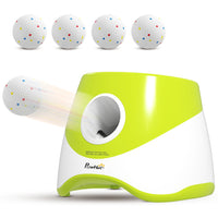 PawHut - Lanceur automatique de balles pour chien avec 5 balles de tennis ETPU - vert-Garde votre chien diverti et actif, soulageant votre culpabilité lorsque vous êtes occupé 