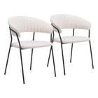 Zuo - Josephine Chaise de salle à manger - Crème - Ensemble de 2-Assemblage requis