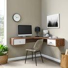 Modway - Transmit Coin mural de 55" Bois Bureau - Blanc noyer-Conception murale