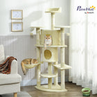 PawHut - Arbre à chat multi-niveaux 62 po H, avec deux niches pour chats - beige-Présente un design à plusieurs niveaux de 61,8 po (157 cm), satisfaisant les instincts naturels d'escalade de votre chat 