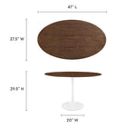 Modway - Lippa Ovale de 48 po Bois Table à manger, Noyer-Placage en bois de noyer et plateau de table en MDF