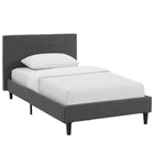Modway - Linnea Lit simple, Gris-Base en contreplaqué polyester rembourré