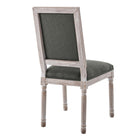 Modway - Court Vintage français Tissu rembourré Fauteuil d’appoint de salle à manger - Gris naturel-Livré entièrement assemblé