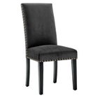 Modway - Parcel Performance Velvet Fauteuils d’accompagnement à manger Ensemble de 2 - Charbon de bois-Chaise à manger contemporaine