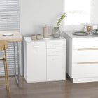 HOMCOM - Buffet haute brillance 28 po L avec 2 tiroirs et 2 portes - blanc haute brillance-Parfait pour toute salle à manger, salon, salle familiale, bureau, etc. 