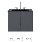Modway - Vitality 24" Armoire de toilette de salle de bain (lavabo non inclus) - Gris-Portes à fermeture douce