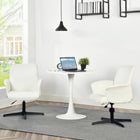 Homy Casa -  Bureau rond 31,5 po L - Blanc-Surface lisse et facile à nettoyer, idéale pour les environnements actifs