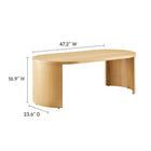 Modway - Aspect Bois ovale Table basse - Chêne-Table d’accent ovale