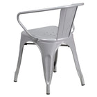 Flash Furniture – Ensemble avec table et 2 sièges à bras ajourés, intérieur/extérieur, métal, argenté (CH31330270SIL)-Capacité de 330 lb
