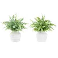 Monarch Specialties - 9368 Herbe D'Eucalyptus Artificiel 16" de Haut - Pots Blancs - Ensemble de 2-Cet ensemble de 2 plantes artificielles présente de l'herbe d'eucalyptus de 16" de hauteur, conçue pour apporter de la verticalité et une touche de verdure à toute table ou surface
