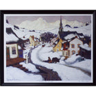 Village dans les Laurentides, toile encadrée, par Clarence Gagnon-Œuvre par le célèbre membre du groupe des sept Clarence Gagnon