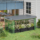 Outsunny - Jardinière surélevée galvanisée 7,5 pi x 3,6 pi avec couverture-Cage à fruits protégeant les cultures et légumes des oiseaux et autres animaux 